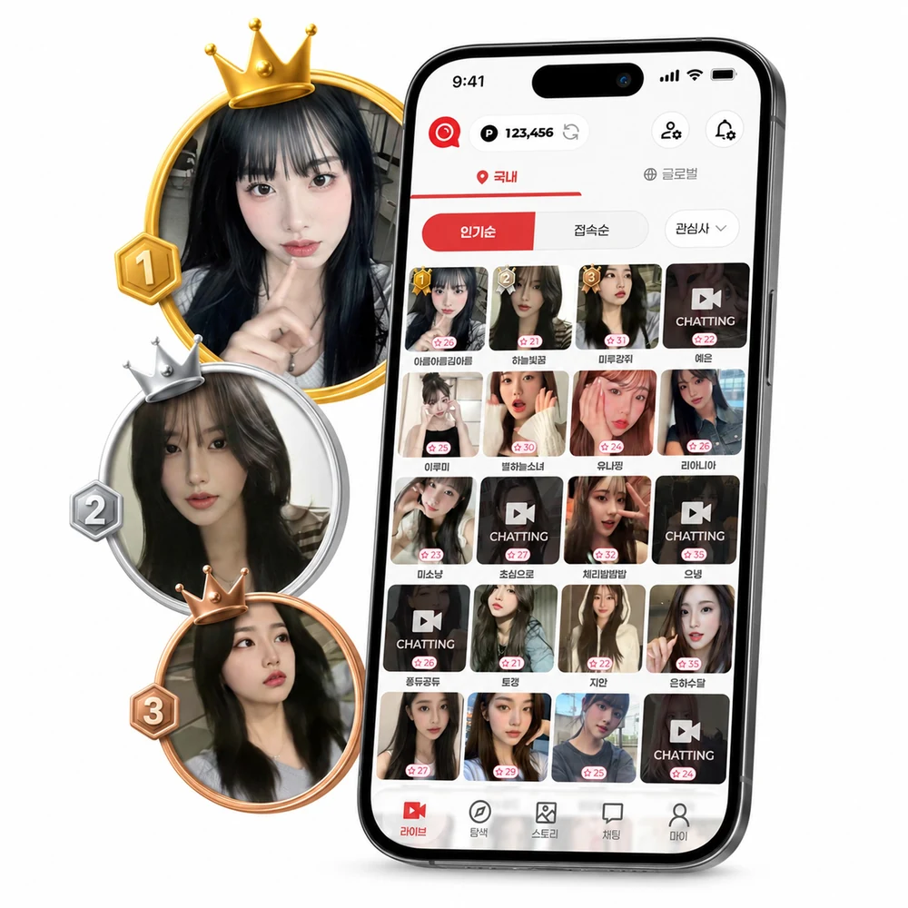 인기 회원을 둘러봐요 서비스 화면